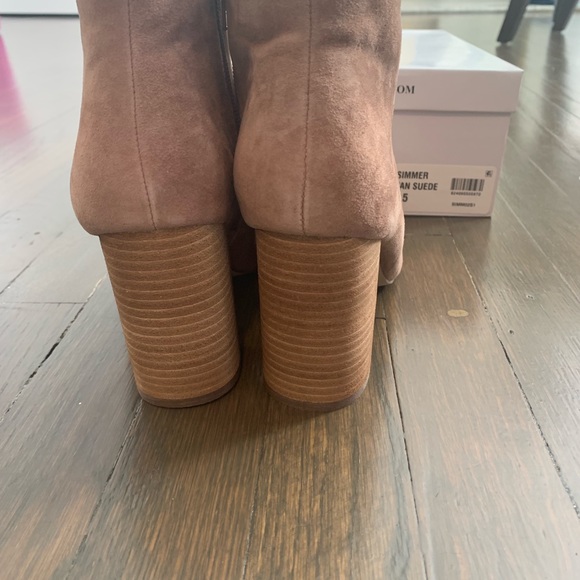 New cognac suede bootie with 3.25 inch heel. - Picture 5 of 5